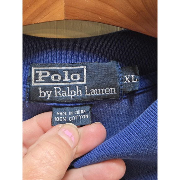 Polo By Ralph Lauren Polo Shirt Mens XL Blue Terry Cloth 100% Cotton Casual - Picture 5 of 7